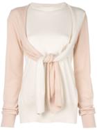 Loewe Panelled Tie-sleeve Sweater - Neutrals