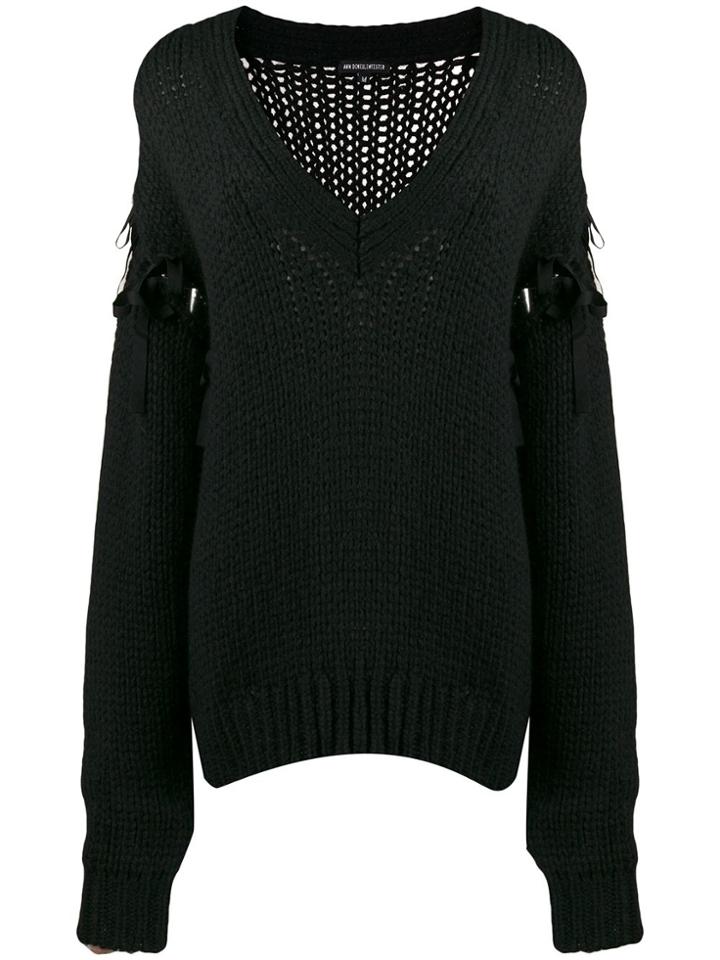 Ann Demeulemeester Tie Sleeve Jumper - Black