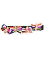 Marco Bologna Embellished Butterfly Belt, Women's, Black, Cotton/plastic/metal (other)/glass