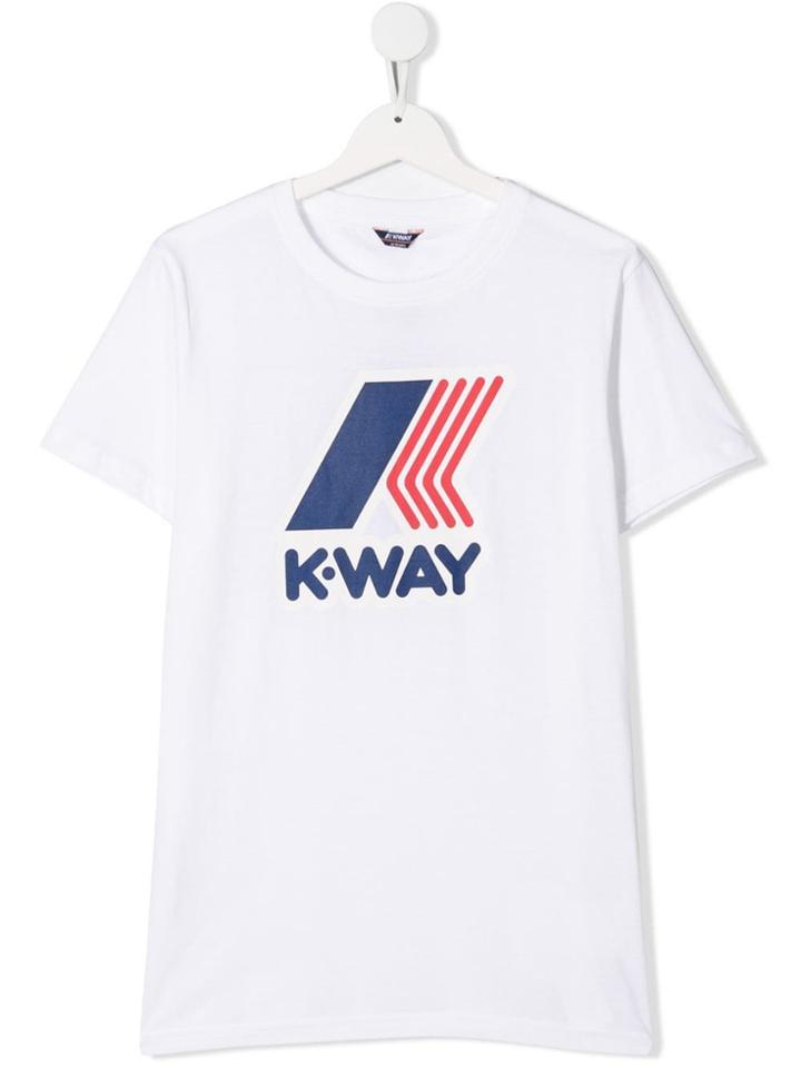 K Way Kids Logo Print T-shirt - White