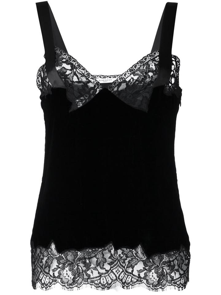 Givenchy Velvet Lace Panel Cami Top