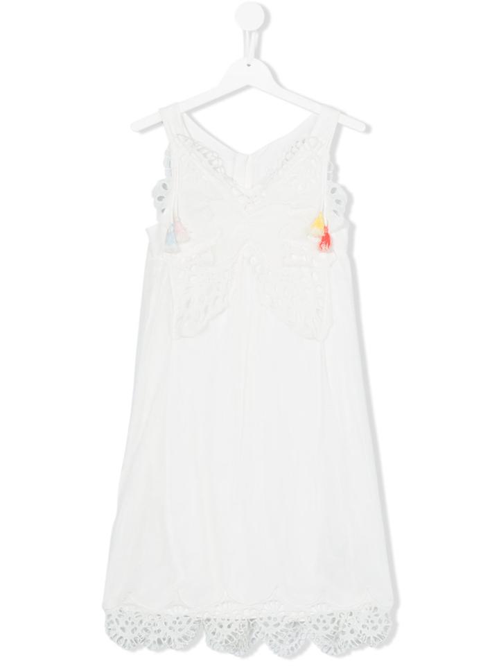 Chloé Kids Lace Butterfly Sundress - White