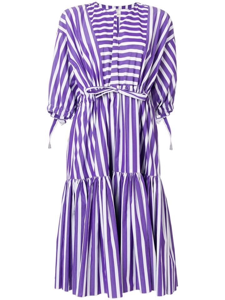 Maison Rabih Kayrouz Striped Flared Dress - Pink & Purple