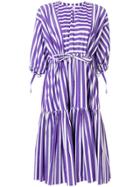 Maison Rabih Kayrouz Striped Flared Dress - Pink & Purple