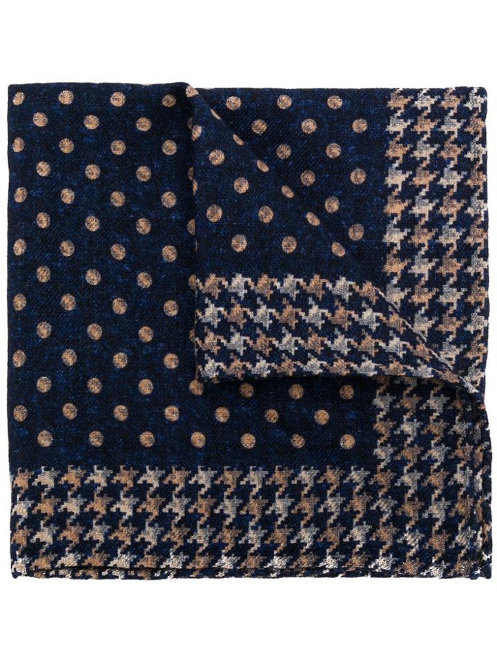 Brunello Cucinelli Spotted Pocket Square - Blue
