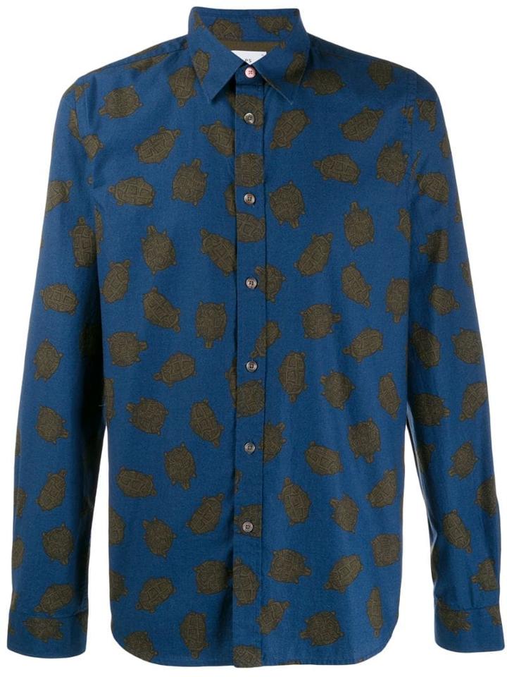 Ps Paul Smith Turtle Print Shirt - Blue