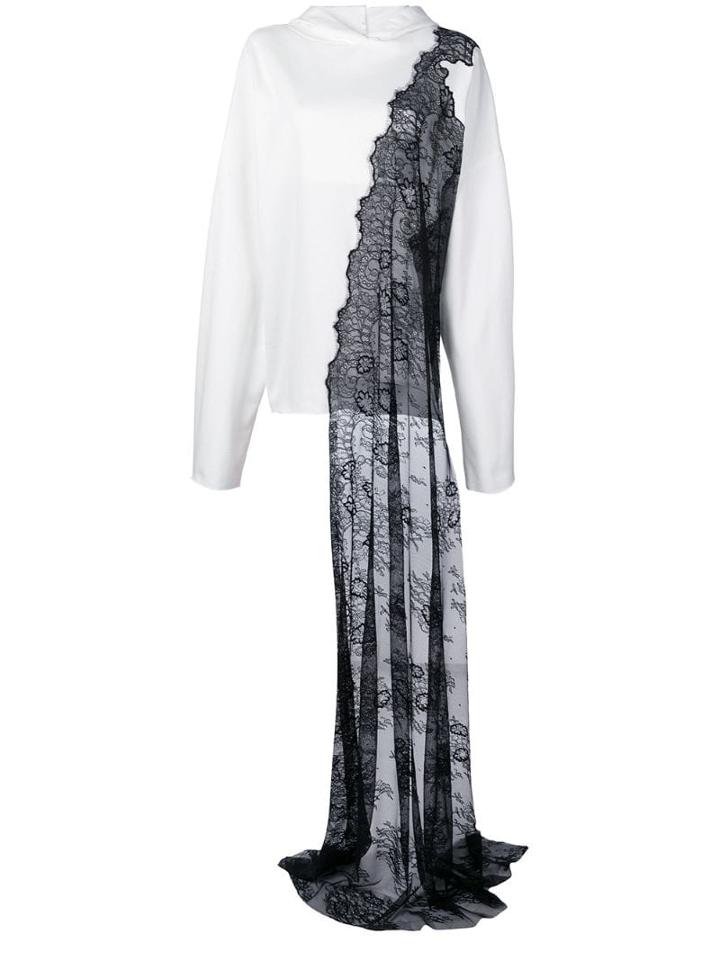 Seen Users Asymmetric Lace Sweater - White