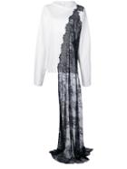 Seen Users Asymmetric Lace Sweater - White
