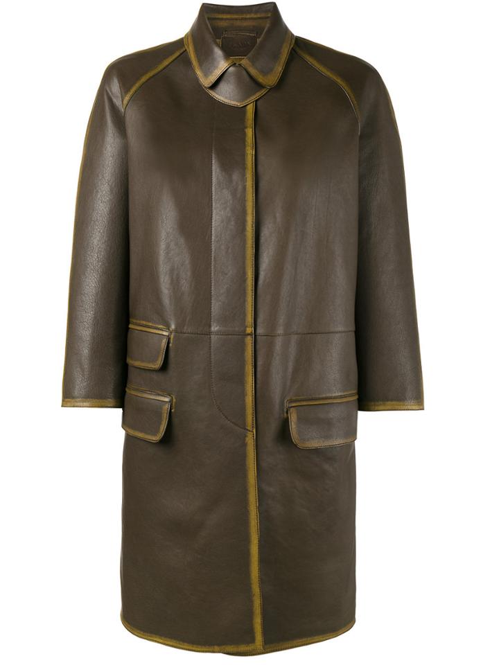 Prada Painted Panel Coat - Brown