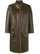 Prada Painted Panel Coat - Brown