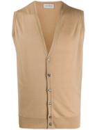 John Smedley Wool Sleeveless Cardigan - Neutrals