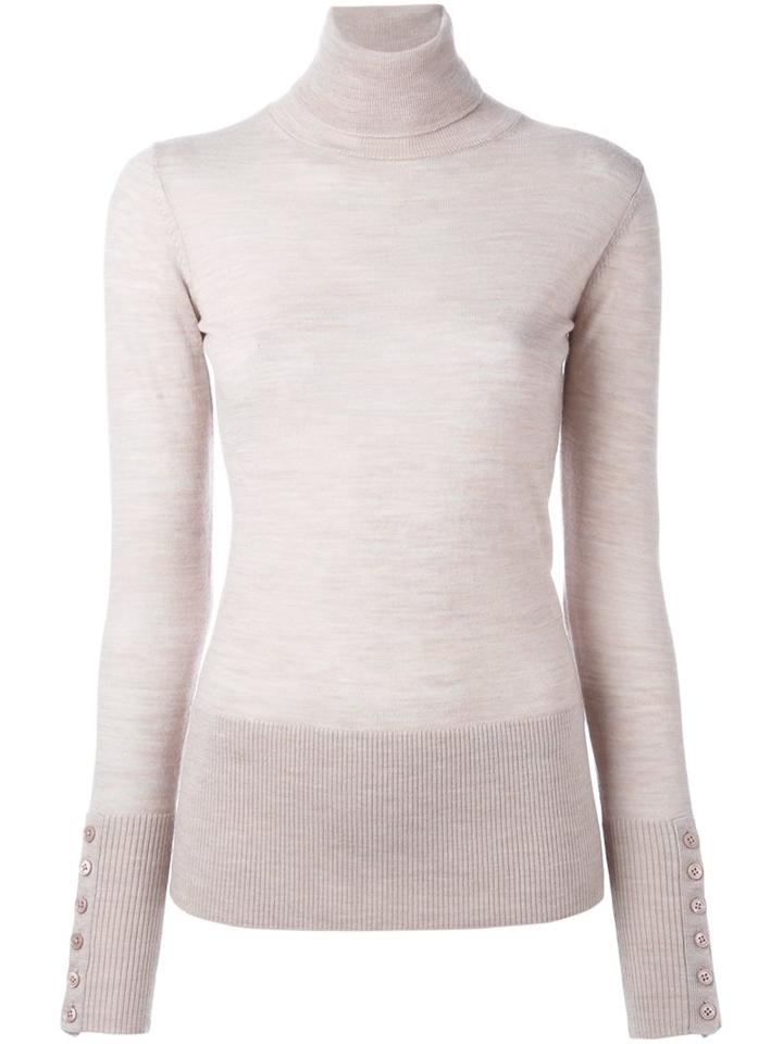 Steffen Schraut Ribbed Turtleneck Fine Knit Jumper, Women's, Size: 42, Nude/neutrals, Merino