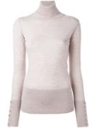 Steffen Schraut Ribbed Turtleneck Fine Knit Jumper, Women's, Size: 42, Nude/neutrals, Merino