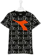 Diadora Junior Teen Logo Mongram Print T-shirt - Black
