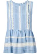 P.a.r.o.s.h. Ruffled Trim Top, Women's, Blue, Acetate/silk/cotton/polyamide