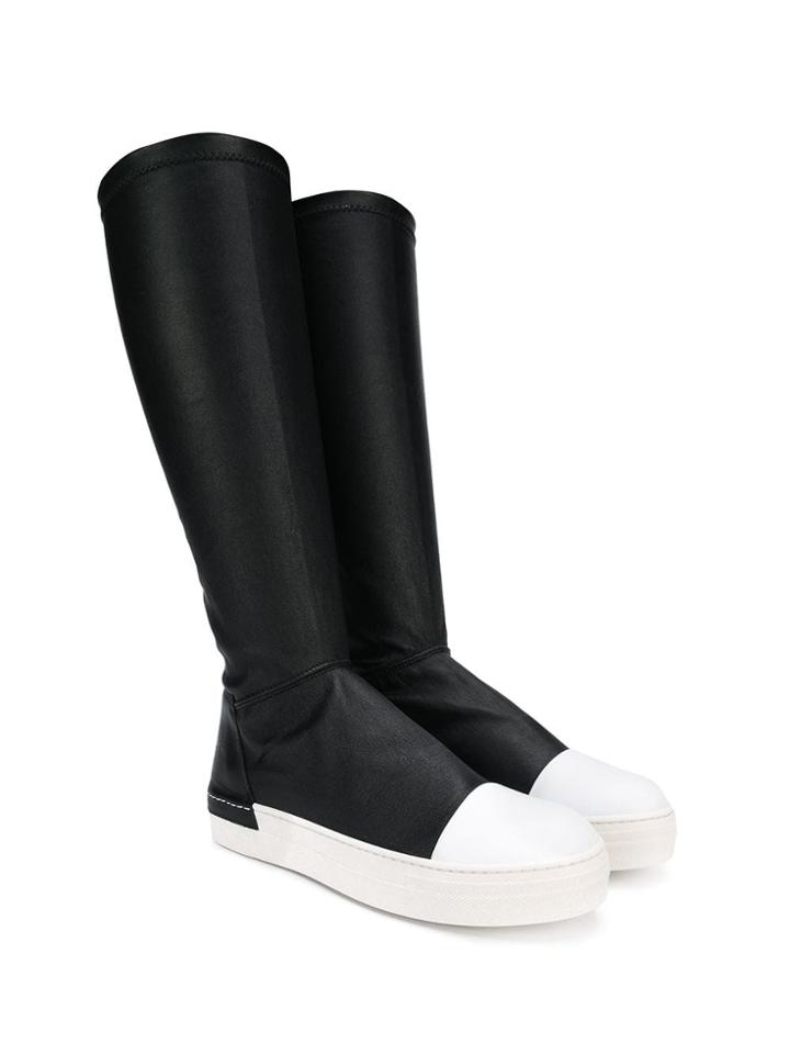 Cinzia Araia Kids Contrast Toe Boots - Black