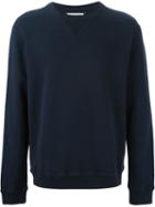 Maison Margiela Elbow Patch Sweater, Men's, Size: 52, Blue, Cotton/leather