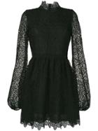 Giamba Floral Lace Mini Dress - Black