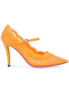 Gucci Lace Pumps - Yellow & Orange