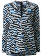 Scanlan Theodore Striped Floral Weave Top