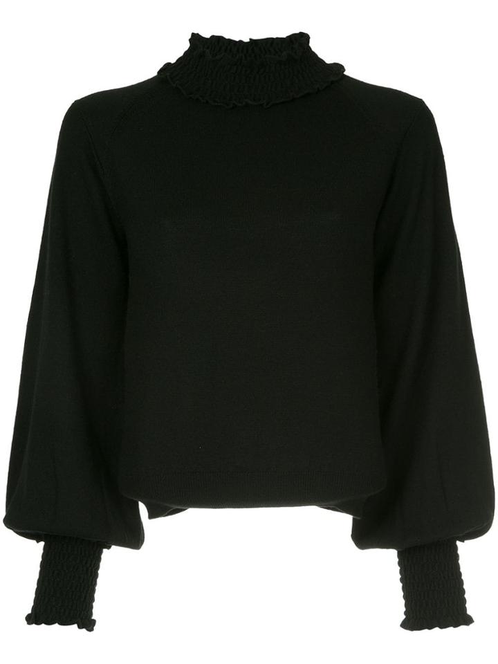 Nina Ricci Ruffle Trim Sweater - Black