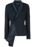 Brandon Maxwell Asymmetric Sash Tailored Jacket - Blue