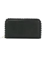 Red Valentino Scalloped Trim Continental Wallet - Black