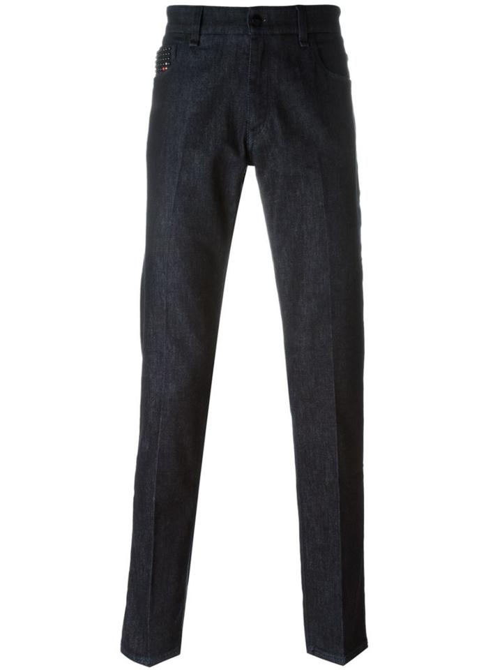 Fendi Slim Fit Jeans, Men's, Size: 30, Blue, Cotton/spandex/elastane/plastic