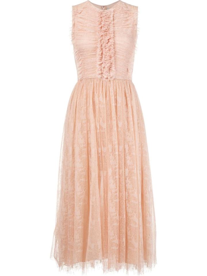 Jason Wu Ruffled Sleeveless Lace Dress, Women's, Size: 4, Pink/purple, Cotton/polyamide