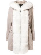 Philipp Plein Fur Trim Parka - Neutrals