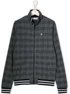 Givenchy Kids Plaid Zip-up Jacket - Grey