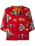 Dolce & Gabbana Fish Printed Loose Jacket - Red