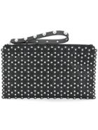 Red Valentino Floral Stud Clutch - Black