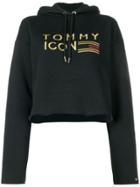 Tommy Hilfiger Embroidered Hoodie - Black