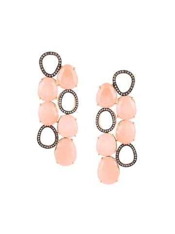 Christina Debs Diamond And Jade Earrings