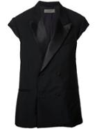 Di Liborio Vest Coat, Men's, Size: 48, Black, Silk/mohair