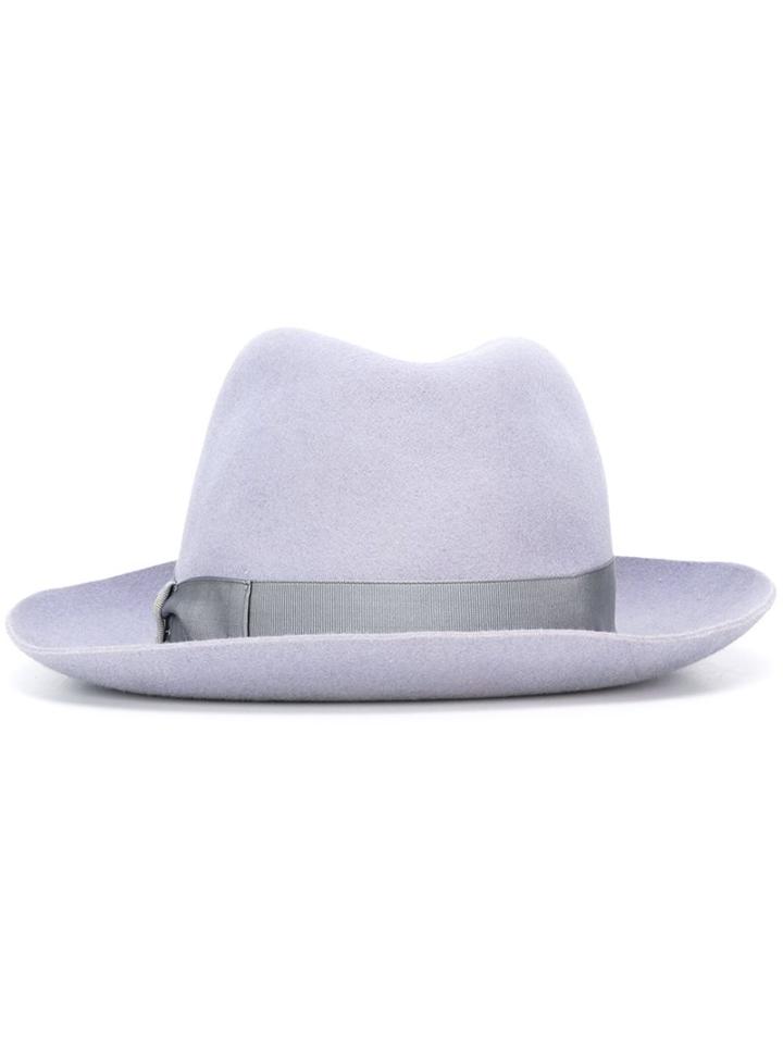 Borsalino Classic Panama Hat, Men's, Size: 58, Pink/purple, Wool Felt
