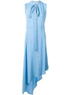 Marni Asymmetric Sleeveless Midi Dress, Women's, Size: 40, Blue, Acetate/silk