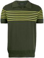 Roberto Collina Striped Detail Polo Shirt - Green
