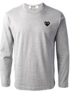 Comme Des Garçons Play Embroidered Heart T-shirt, Men's, Size: Medium, Grey, Cotton