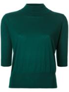 H Beauty & Youth - Ribbed Trim Sweatshirt - Women - Cotton/silk - One Size, Green, Cotton/silk