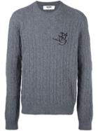 Msgm - Cable Knit Jumper - Men - Polyamide/wool - L, Grey, Polyamide/wool