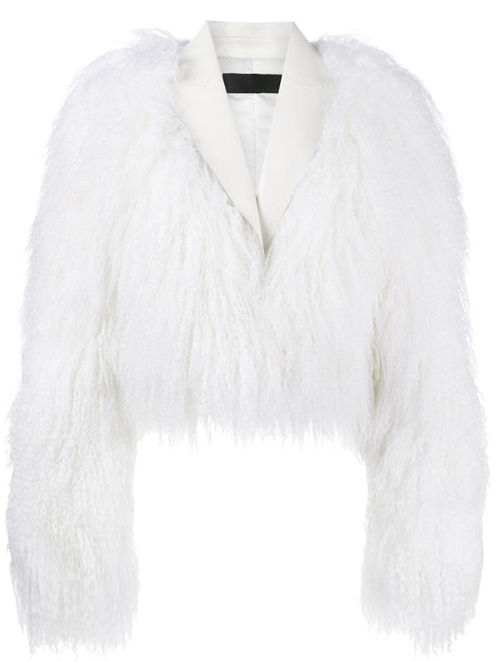 Haider Ackermann Lapel Bomber Style Jacket - White