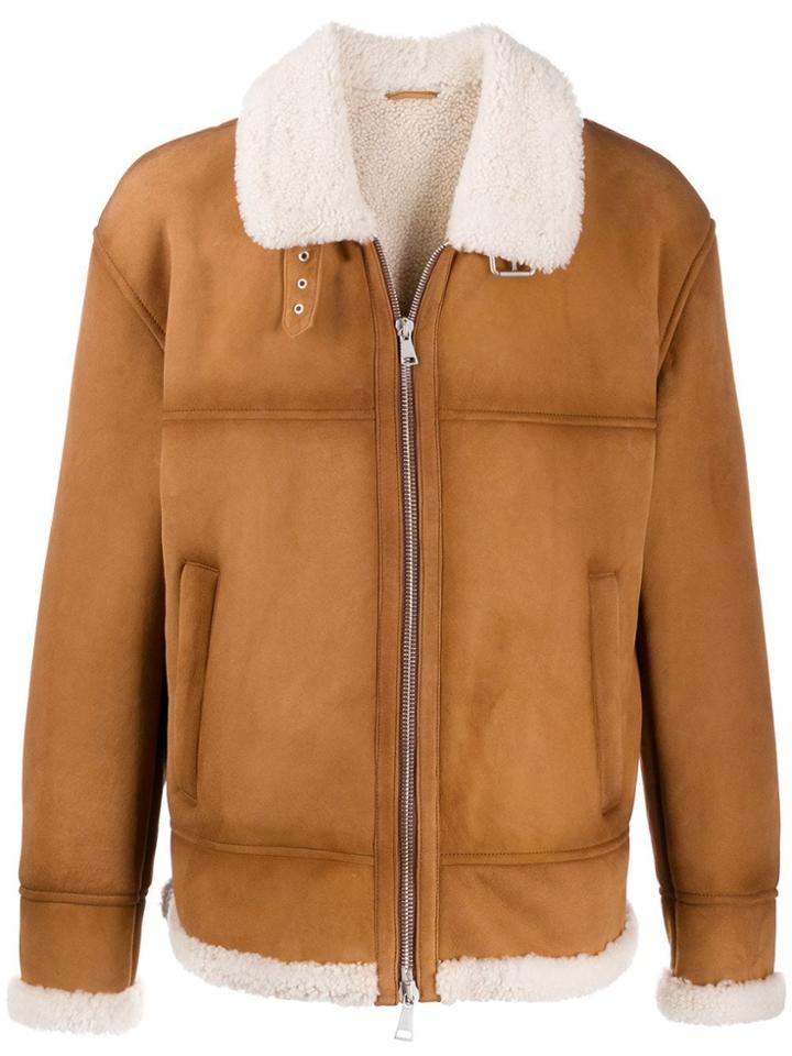 Drome Zip-up Aviator-style Jacket - Brown
