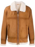 Drome Zip-up Aviator-style Jacket - Brown