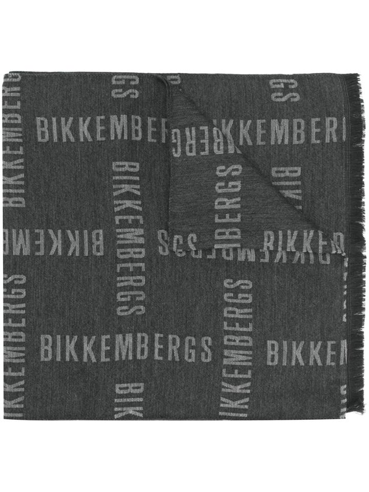 Dirk Bikkembergs All Over Logo Scarf - Grey