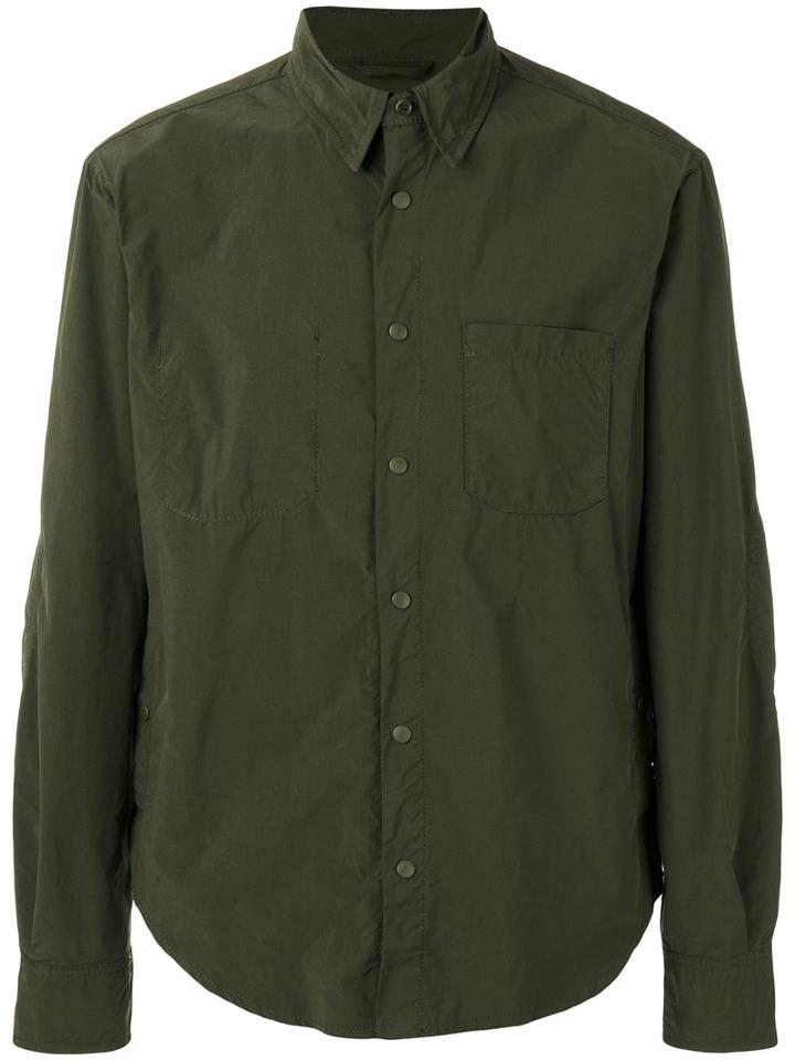 Aspesi Silky Buttoned Shirt, Men's, Size: Large, Green, Polyamide/polyester