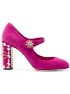 Dolce & Gabbana Embellished Heel Pumps - Pink & Purple