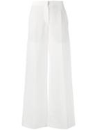 Brunello Cucinelli - Pleat Detail Palazzo Trousers - Women - Linen/flax/polyester/acetate/viscose - 38, Women's, White, Linen/flax/polyester/acetate/viscose