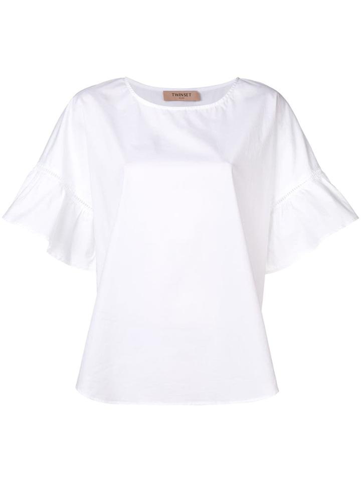 Twin-set Ruffle Sleeve Blouse - White